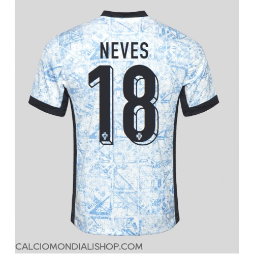 Maglie da calcio Portogallo Ruben Neves #18 Seconda Maglia Europei 2024 Manica Corta